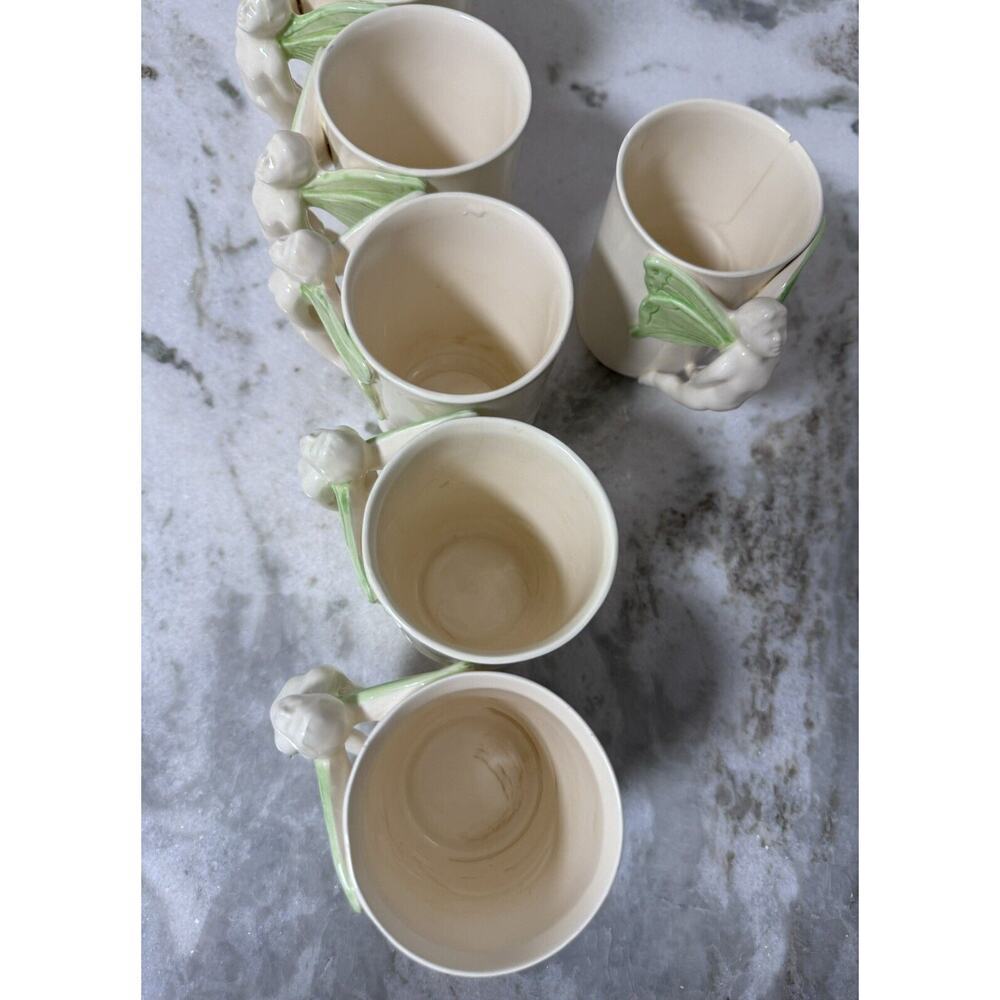 Vtg Vandor Imports 1979 Fairy Nymphs Winged Handle Coffee Cups Mugs Set 7 - Picture 10 of 13